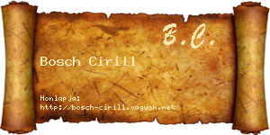 Bosch Cirill névjegykártya